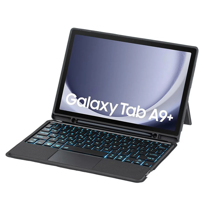 TA09B-AS For Samsung Galaxy Tab A9+ Backlit Touchpad Bluetooth-Compatible Keyboard Leather Case - 2