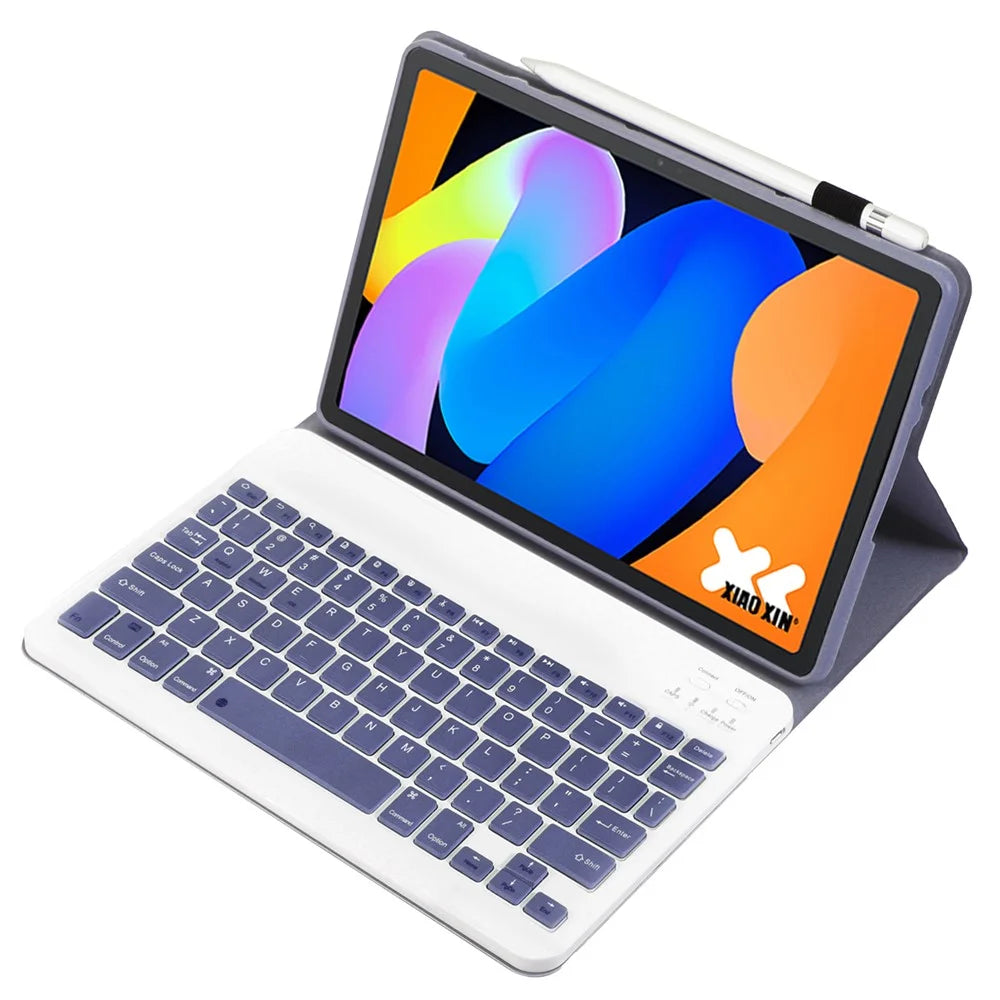AM31 For Lenovo Tab K11 Gen 2 / Idea Tab / Xiaoxin Pad 11 2025 Leather Case Bluetooth-Compatible Keyboard - Purple - 3
