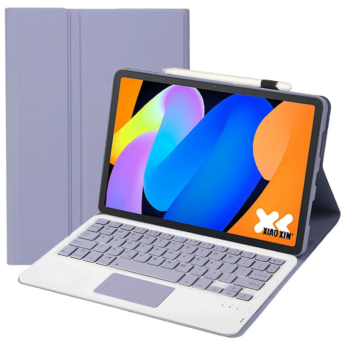 AM31-A For Lenovo Tab K11 Gen 2 / Idea Tab / Xiaoxin Pad 11 2025 Leather Case Touchpad Bluetooth-Compatible Keyboard - Purple - 1