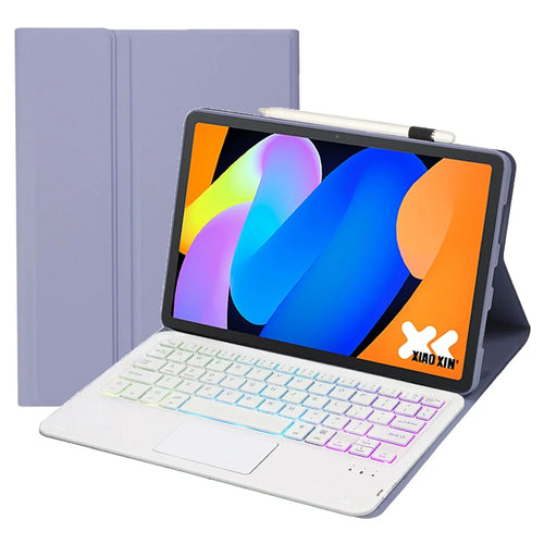 AM31-AS For Lenovo Tab K11 Gen 2 / Idea Tab / Xiaoxin Pad 11 2025 Leather Case Touchpad Backlit Bluetooth-Compatible Keyboard - Purple - 1
