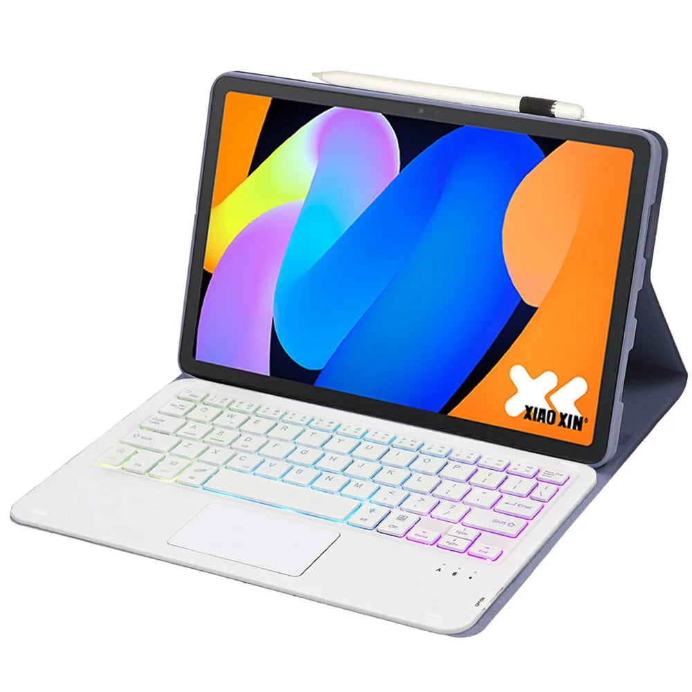 AM31-AS For Lenovo Tab K11 Gen 2 / Idea Tab / Xiaoxin Pad 11 2025 Leather Case Touchpad Backlit Bluetooth-Compatible Keyboard - Purple - 2