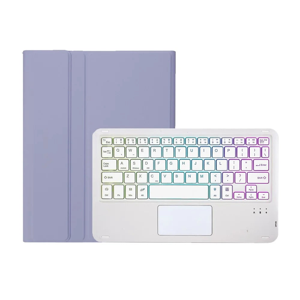 AM31-AS For Lenovo Tab K11 Gen 2 / Idea Tab / Xiaoxin Pad 11 2025 Leather Case Touchpad Backlit Bluetooth-Compatible Keyboard - Purple - 5