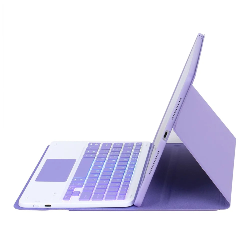A102B-AS Backlit Keyboard For iPad 10.2 (2021) / (2020) / (2019) / Air 10.5 inch (2019) / Pro 10.5-inch (2017) Case + Keyboard with Touchpad - Lilac Purple - 4