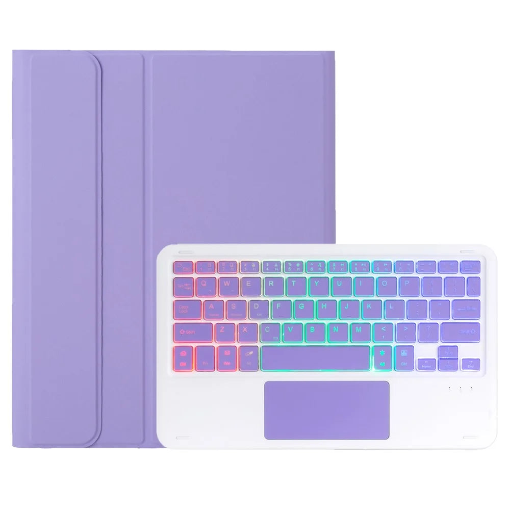 A102B-AS Backlit Keyboard For iPad 10.2 (2021) / (2020) / (2019) / Air 10.5 inch (2019) / Pro 10.5-inch (2017) Case + Keyboard with Touchpad - Lilac Purple - 5