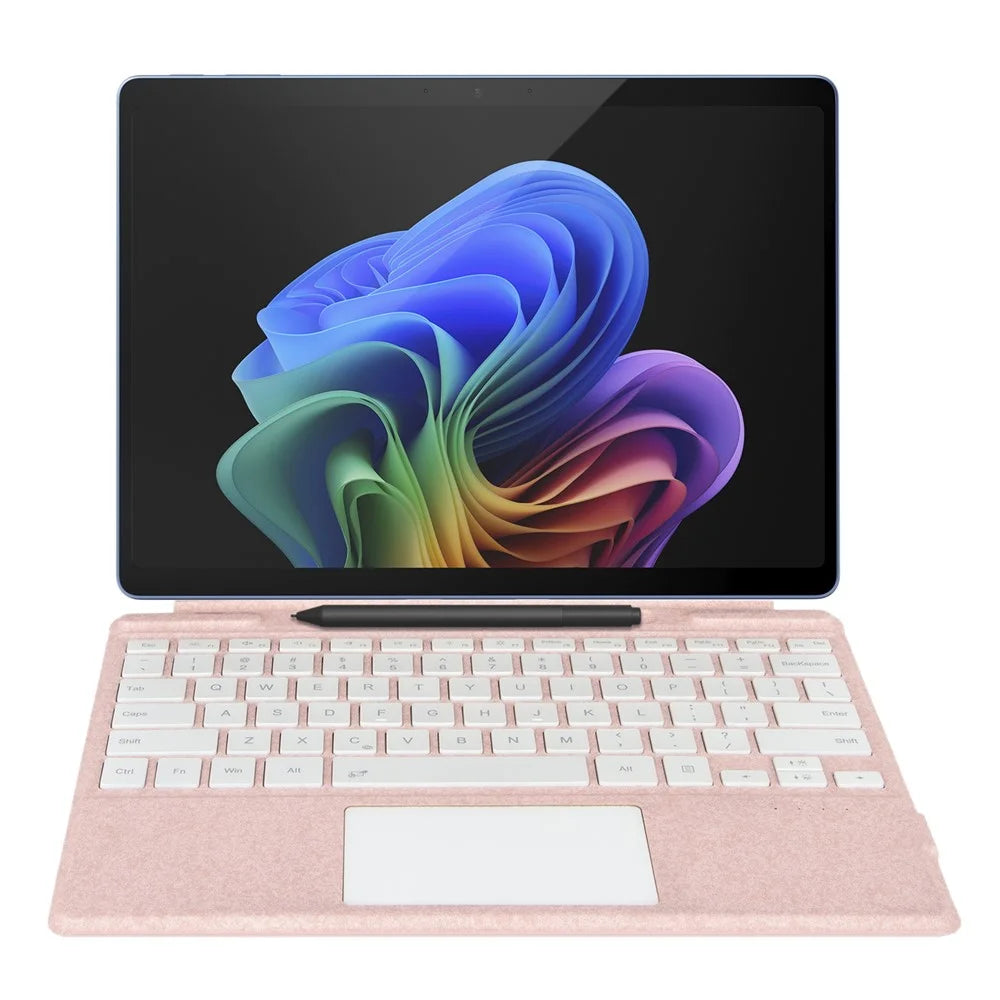 2109-AS Bluetooth-Compatible Keyboard for Microsoft Surface Pro 12inch / 11 / 10 / 9 / 8 / X Touchpad Backlit Tablet Keyboard - Pink - 2