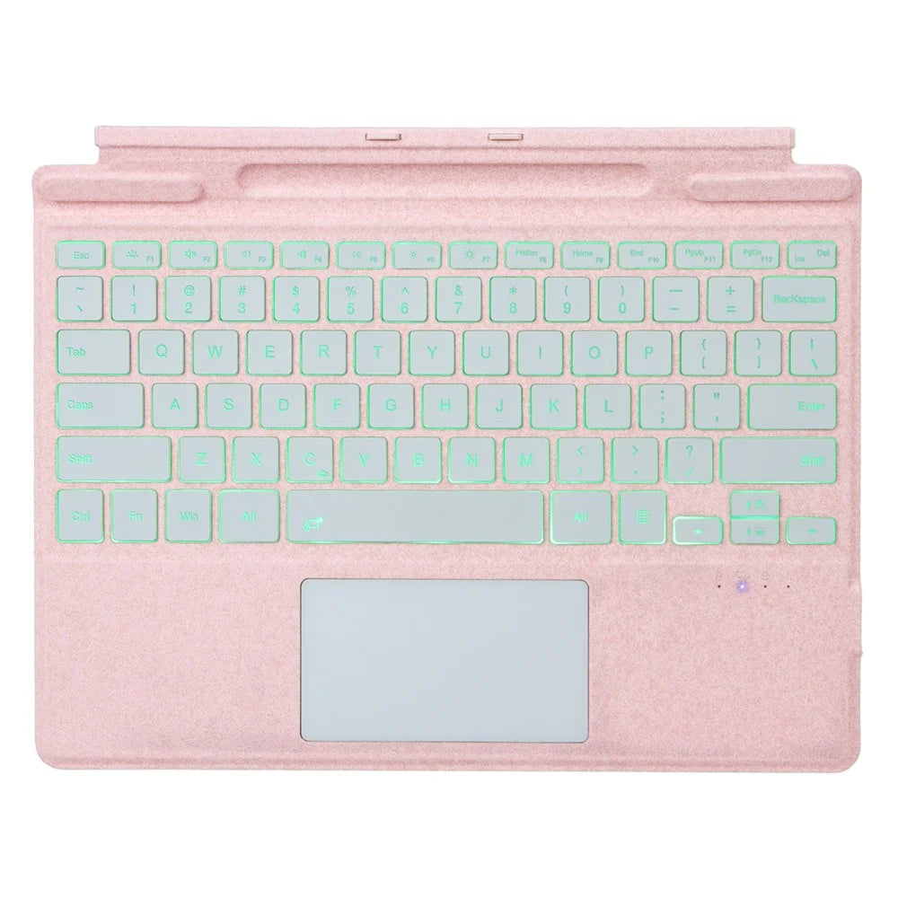 2109-AS Bluetooth-Compatible Keyboard for Microsoft Surface Pro 12inch / 11 / 10 / 9 / 8 / X Touchpad Backlit Tablet Keyboard - Pink - 5