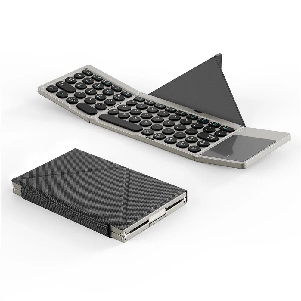 DUX DUCIS OK Flip Series Touchpad Keyboard Portable Tri-Fold Bluetooth-Compatible 5.2 Keyboard - 1