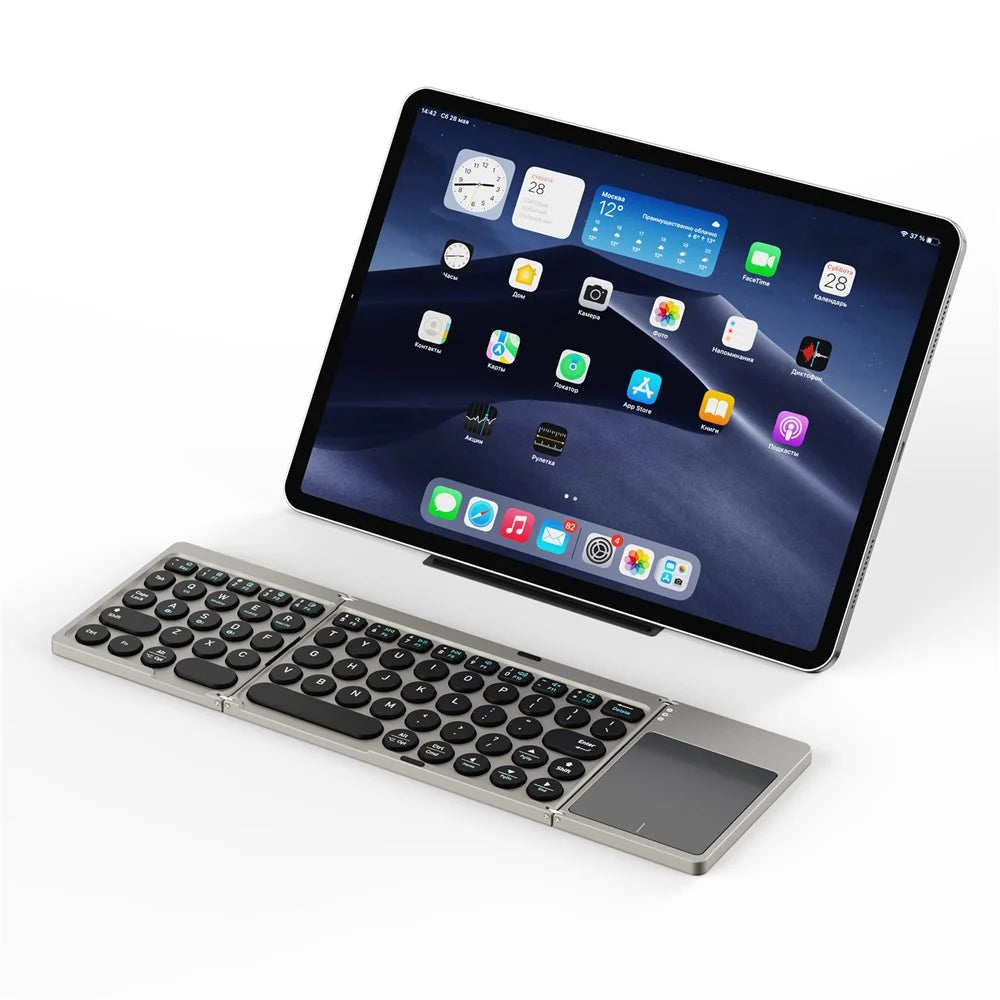 DUX DUCIS OK Flip Series Touchpad Keyboard Portable Tri-Fold Bluetooth-Compatible 5.2 Keyboard - 2