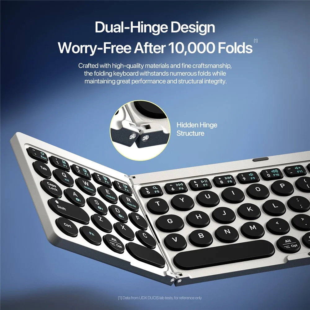 DUX DUCIS OK Flip Series Touchpad Keyboard Portable Tri-Fold Bluetooth-Compatible 5.2 Keyboard - 6
