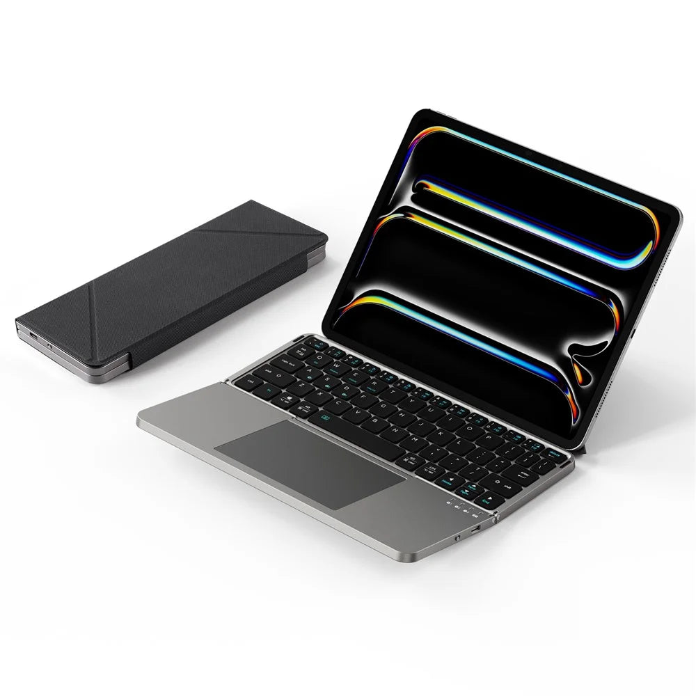 DUX DUCIS OK Fold Series Touchpad Keyboard for Tablet / Phone Two-Fold Design Bluetooth-Compatible 5.0 Keyboard - 2