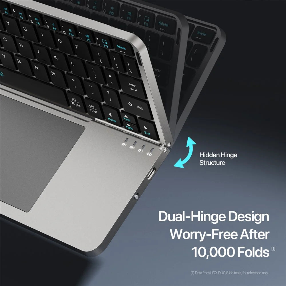 DUX DUCIS OK Fold Series Touchpad Keyboard for Tablet / Phone Two-Fold Design Bluetooth-Compatible 5.0 Keyboard - 7