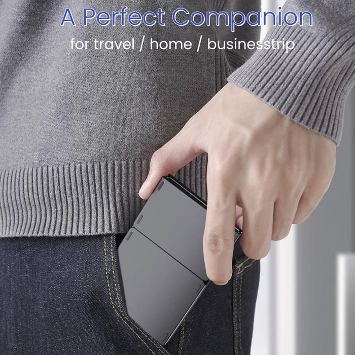 B089T Pocket Size Tri-fold Touchpad Bluetooth-compatible Keyboard for Android  /  Windows  /  iOS, with Phone Bracket - Black - 6