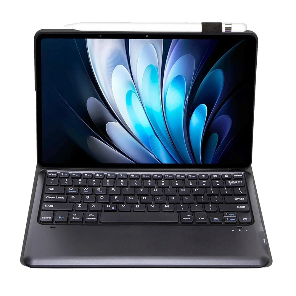 AV14 Leather Case for vivo Pad5 Pro / Pad3 Pro / iQOO Pad2 Pro Tablet Cover + Bluetooth-Compatible Keyboard - Black - 2
