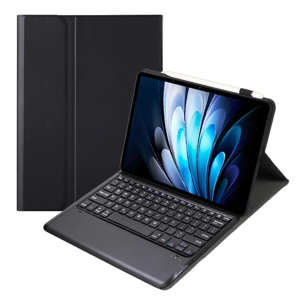 AV14 Leather Case for vivo Pad5 Pro / Pad3 Pro / iQOO Pad2 Pro Tablet Cover + Bluetooth-Compatible Keyboard - Black - 5