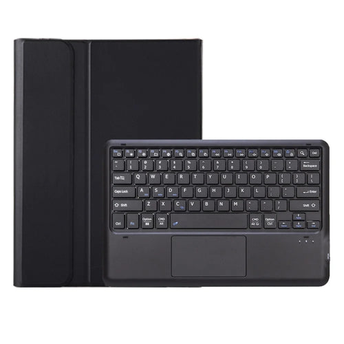 AV14-A Leather Case for vivo Pad5 Pro / Pad3 Pro / iQOO Pad2 Pro Tablet Cover + Touchpad Bluetooth-Compatible Keyboard - Black - 1