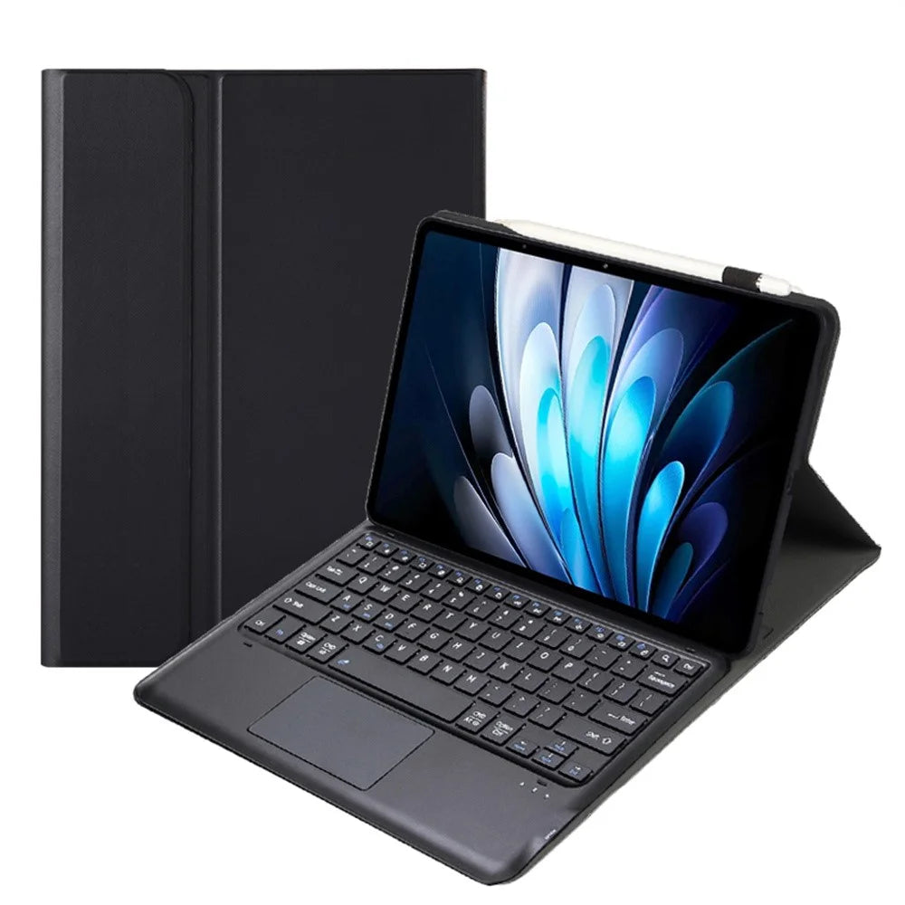 AV14-A Leather Case for vivo Pad5 Pro / Pad3 Pro / iQOO Pad2 Pro Tablet Cover + Touchpad Bluetooth-Compatible Keyboard - Black - 2