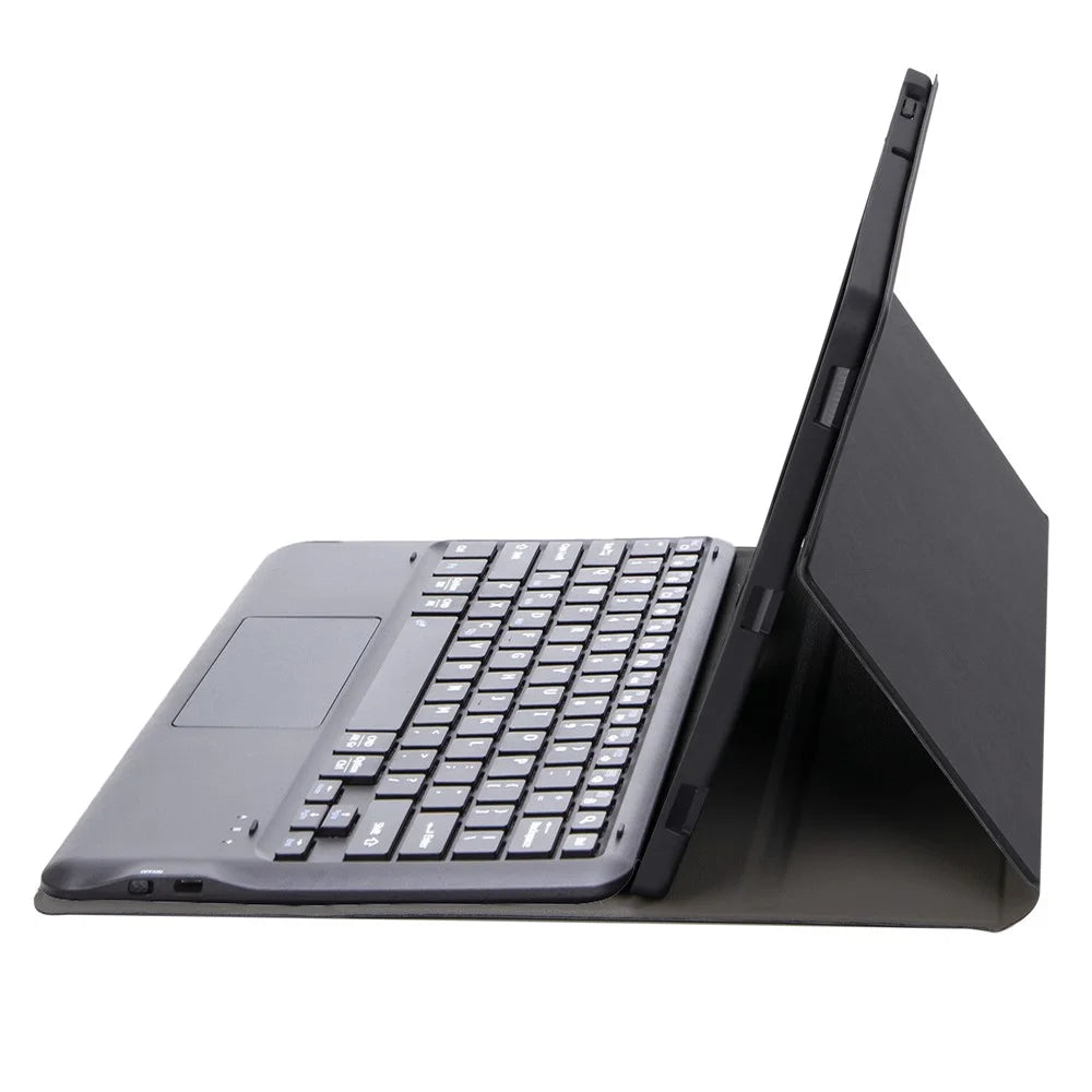 AV14-A Leather Case for vivo Pad5 Pro / Pad3 Pro / iQOO Pad2 Pro Tablet Cover + Touchpad Bluetooth-Compatible Keyboard - Black - 5