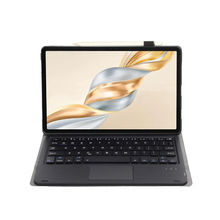 AH28-A For Honor Pad X9a / X9 Pro Detachable Touchpad Bluetooth-Compatible Keyboard Leather Tablet Case - Black - 4