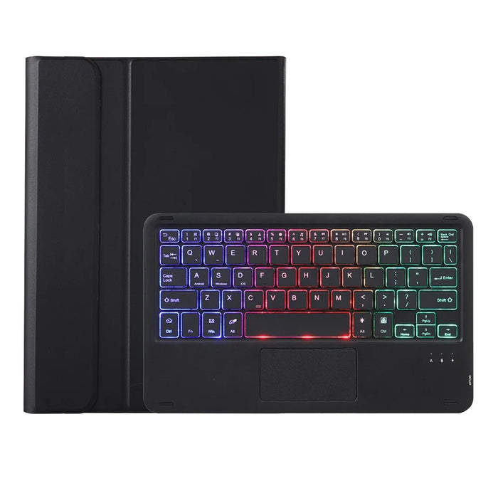 AH28-AS For Honor Pad X9a / X9 Pro Backlit Touchpad Bluetooth-Compatible Keyboard Leather Tablet Case - Black - 2