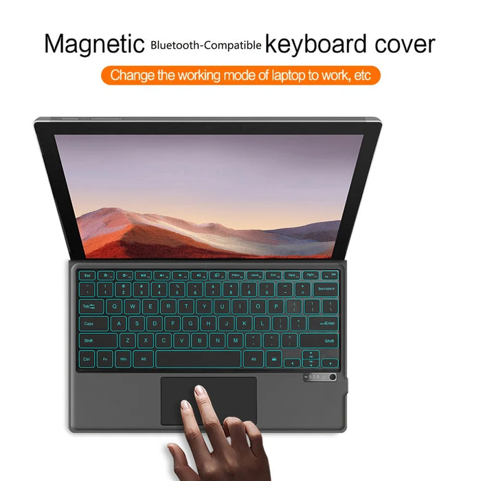 For Microsoft Surface Pro 7 / 6 / 5 / 4 Rechargeable Magnetic Bluetooth-compatible Wireless Keyboard with Backlit - 3