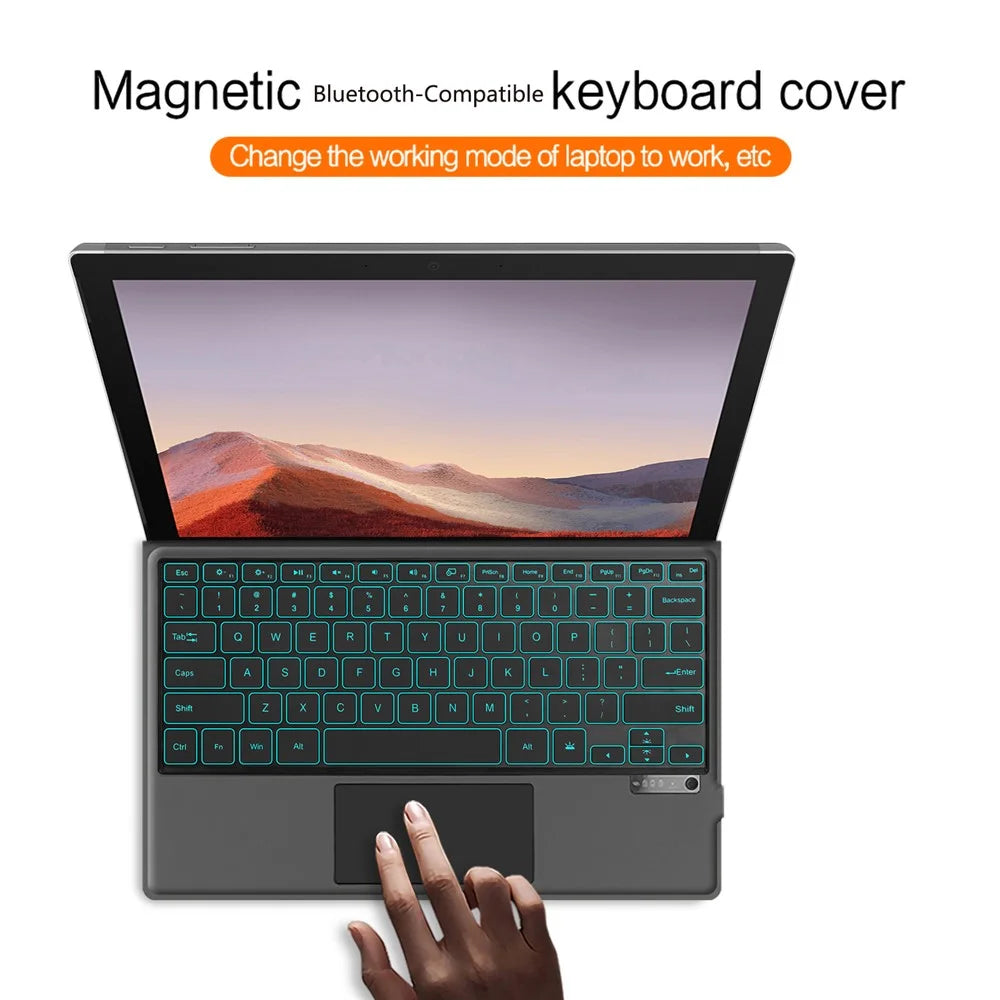 For Microsoft Surface Go 4 / 3 / 2 Rechargeable Magnetic Bluetooth-compatible Wireless Keyboard with Backlit - 3