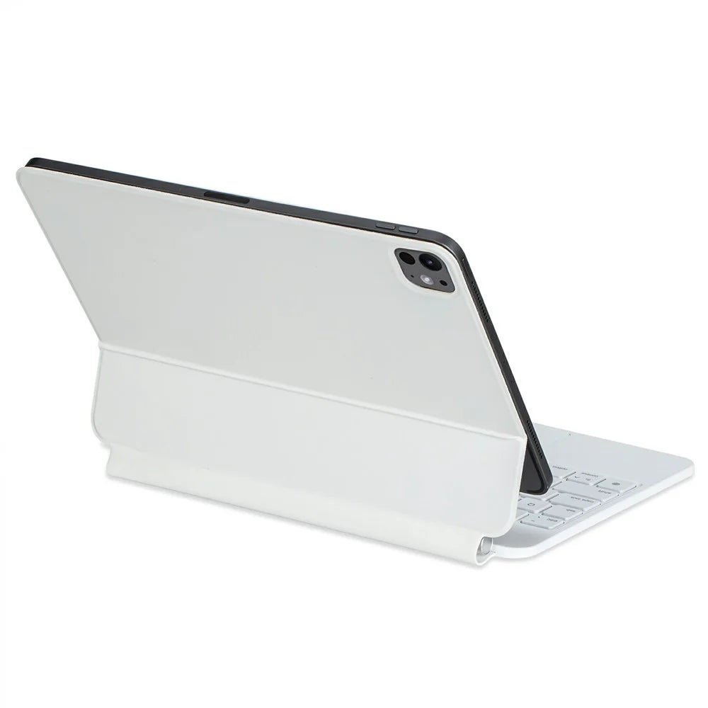 For iPad Pro 11 (2024) Bluetooth-compatible Keyboard Leather Case Floating Magnetic Keyboard with Touchpad - White - 3