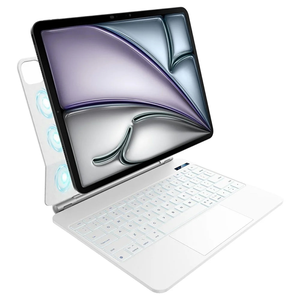 Floating Magnetic Keyboard Case for iPad Air 11 (2024) / Air (2022) / Air (2020) / iPad Pro 11 (2022) / (2021) / (2020) / (2018) - White - 1