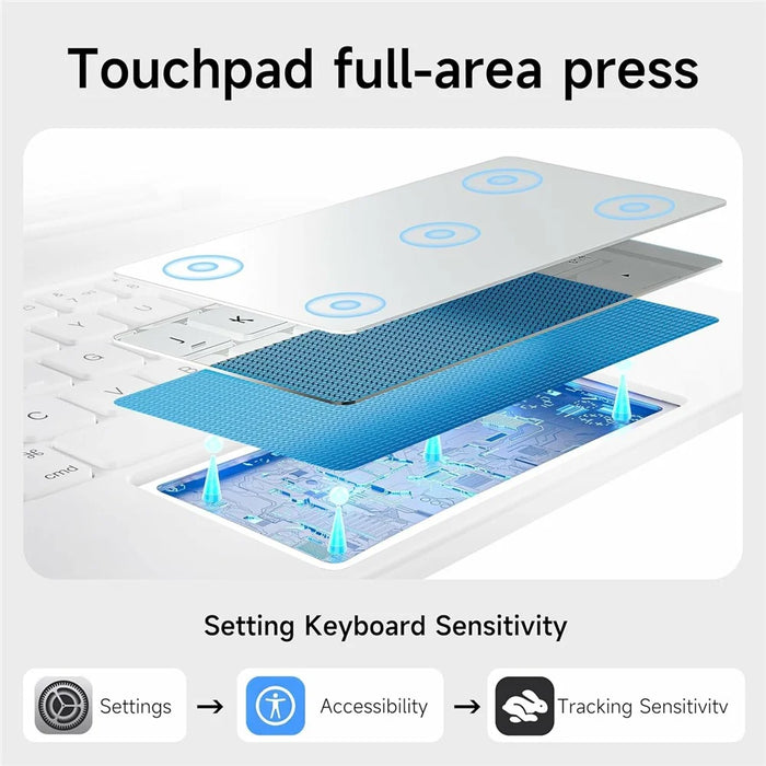 Floating Magnetic Keyboard Case for iPad Air 11 (2024) / Air (2022) / Air (2020) / iPad Pro 11 (2022) / (2021) / (2020) / (2018) - White - 5