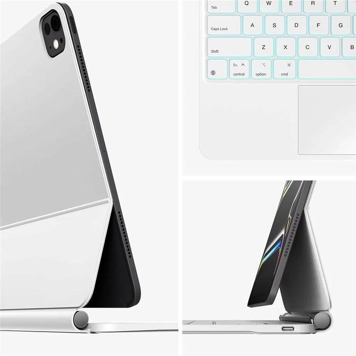 Floating Magnetic Keyboard Case for iPad Air 11 (2024) / Air (2022) / Air (2020) / iPad Pro 11 (2022) / (2021) / (2020) / (2018) - White - 7