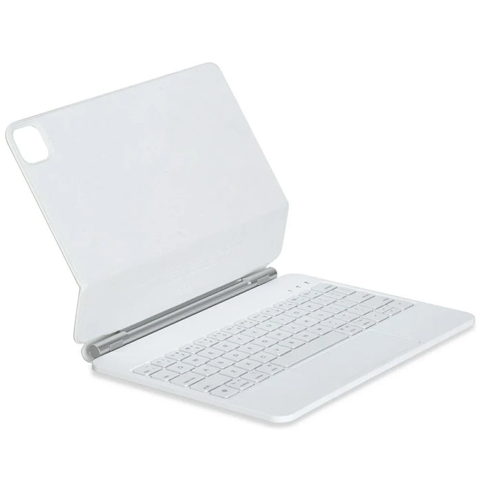 For iPad Pro 13 (2025) / (2024) Bluetooth-compatible Keyboard Leather Case Floating Magnetic Keyboard with Touchpad - White - 4