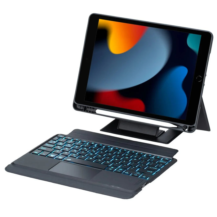Bluetooth-compatible Keyboard for iPad 10.2 (2021) / (2020) / (2019) / iPad Air 10.5 inch (2019) / iPad Pro 10.5-inch (2017) Stand Case - Black - 1