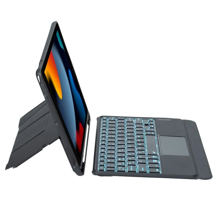 Bluetooth-compatible Keyboard for iPad 10.2 (2021) / (2020) / (2019) / iPad Air 10.5 inch (2019) / iPad Pro 10.5-inch (2017) Stand Case - Black - 4