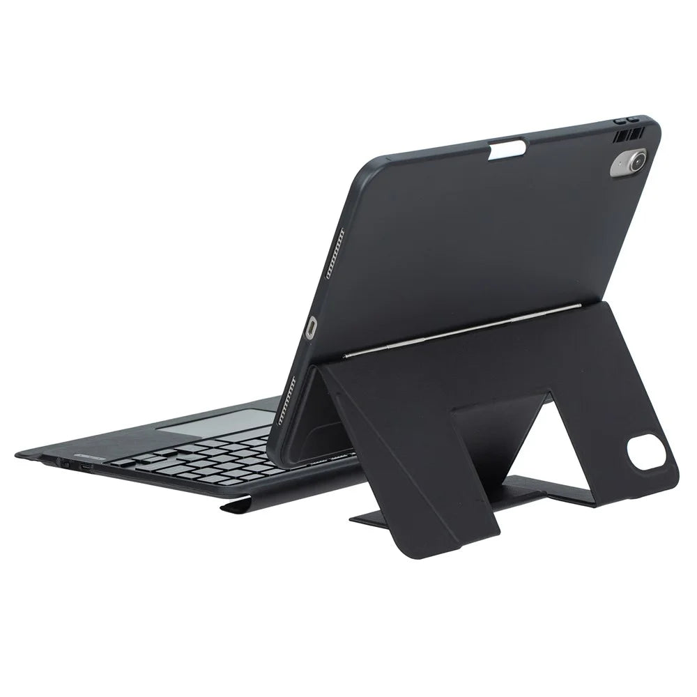 For iPad (2025) / iPad 10.9 (2022) Detachable Bluetooth-compatible Keyboard Stand Case with Touchpad and Backlit - Black - 6