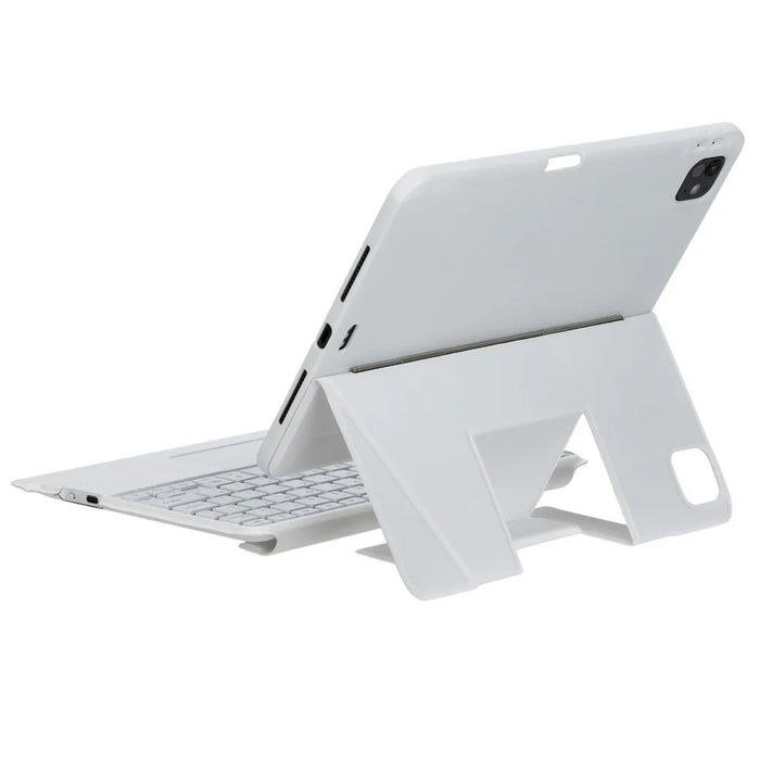 For iPad Pro 11 (2024) Detachable Bluetooth-compatible Keyboard Stand Case with Touchpad and Backlit - White - 6
