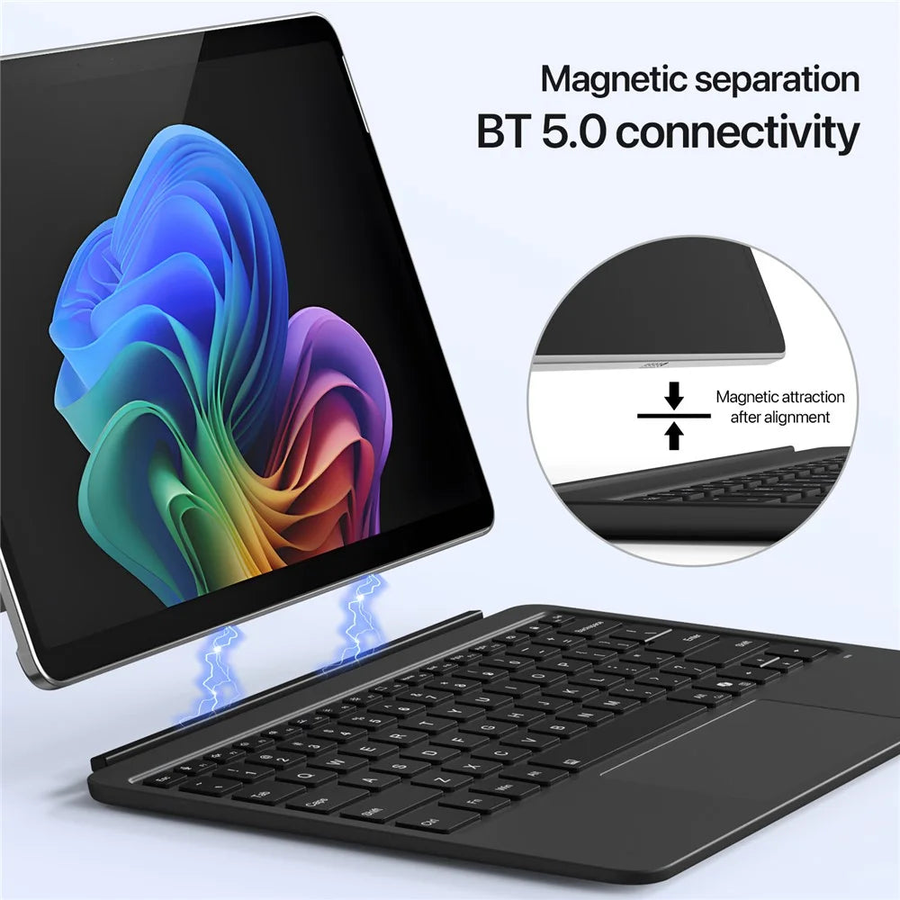 3109-AS For Microsoft Surface Pro 12inch Bluetooth-Compatible Backlit Touchpad Tablet Keyboard - Blue - 5