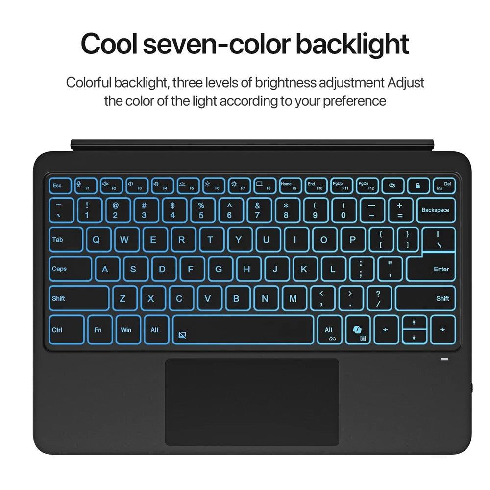 3109-AS For Microsoft Surface Pro 12inch Bluetooth-Compatible Backlit Touchpad Tablet Keyboard - Blue - 6