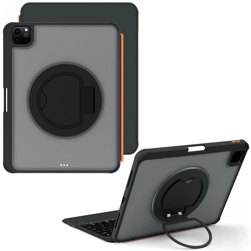 TU3607P For iPad Pro 11 (2024) M4 Floating Magnetic Keyboard Case with Rotating Stand - Black - 1