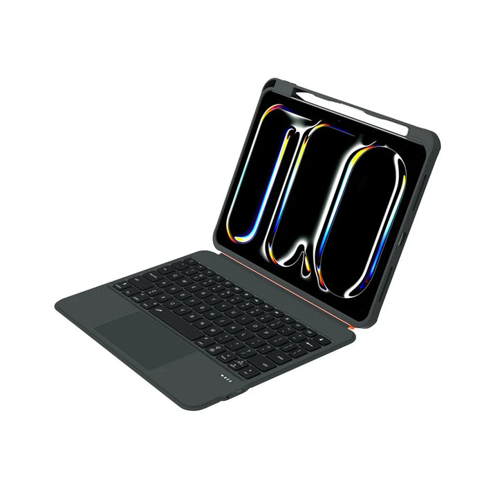 TU3607P For iPad Pro 11 (2024) M4 Floating Magnetic Keyboard Case with Rotating Stand - Black - 3