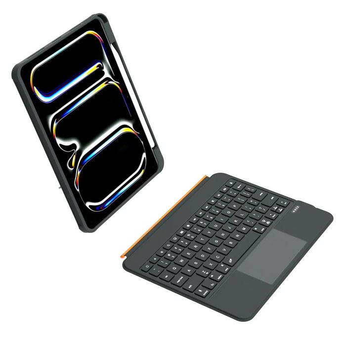 TU3607P For iPad Pro 11 (2024) M4 Floating Magnetic Keyboard Case with Rotating Stand - Black - 4