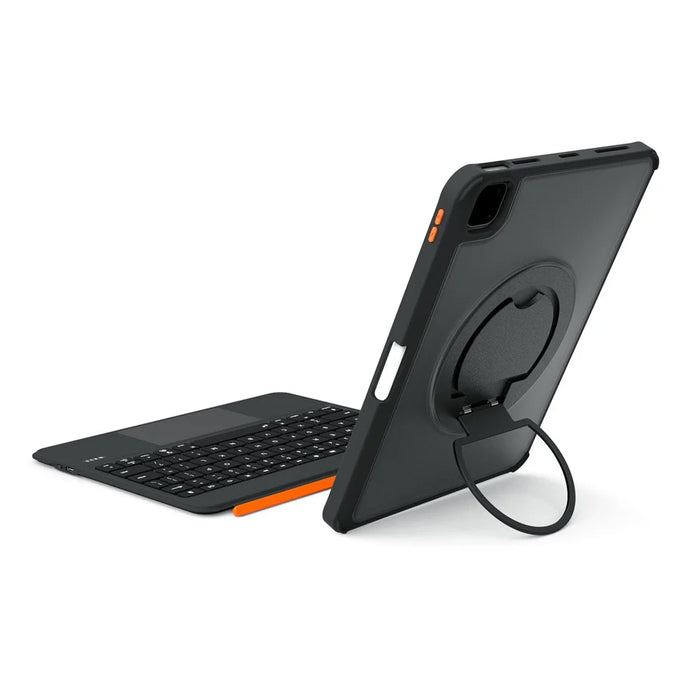TU3607P For iPad Pro 11 (2024) M4 Floating Magnetic Keyboard Case with Rotating Stand - Black - 6