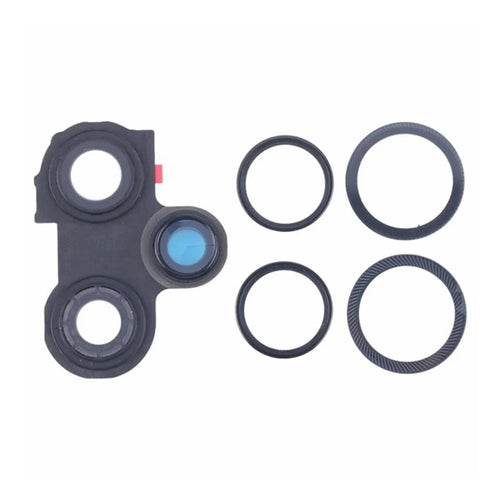 For Xiaomi Redmi Note 12 Turbo OEM Back Camera Lens Holder Cover with Glass Part (Without Logo) - Black - 1