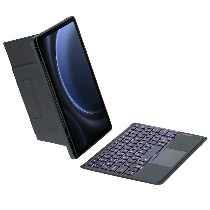 For Samsung Galaxy Tab S9 FE / Tab S9 X710 / 716B / 718U Floating Bluetooth-compatible Keyboard Stand Case with Backlit - Black - 2