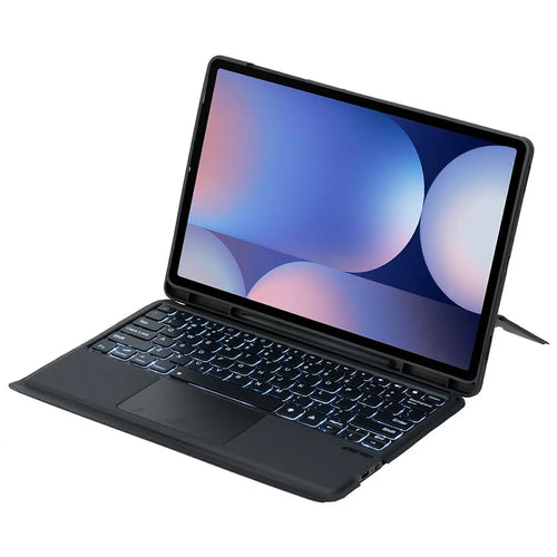 Bluetooth-compatible Keyboard for Samsung Galaxy Tab S10+ X820 / S9 FE+ X610 / X616 / S9+ X810 / X816B / X818U Floating Stand Case - Black - 1