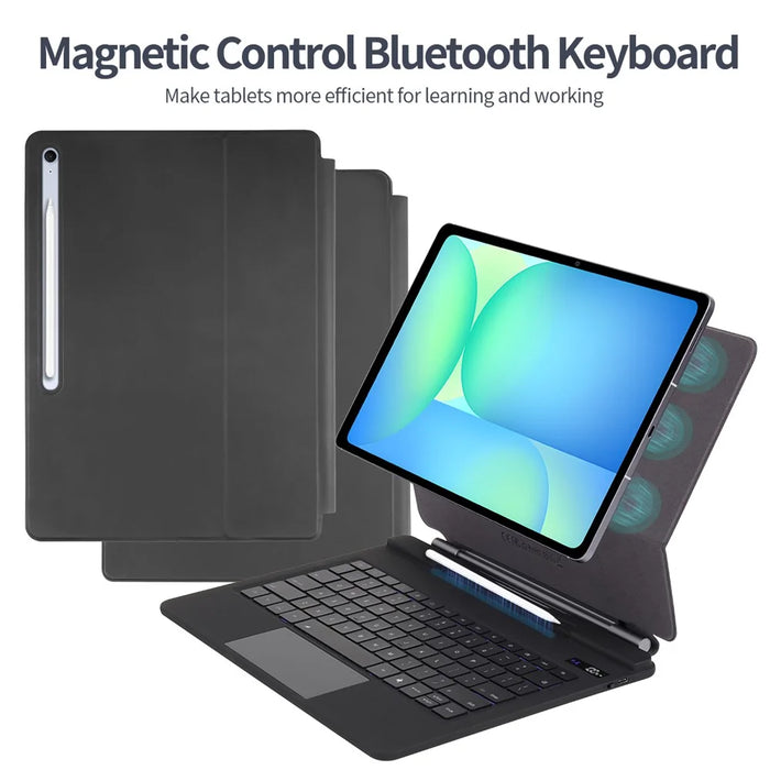 P820 For Samsung Galaxy Tab S10 FE+ X620 / X626B Floating Magnetic Keyboard Case with Backlit, Multi-Angle Stand - 5