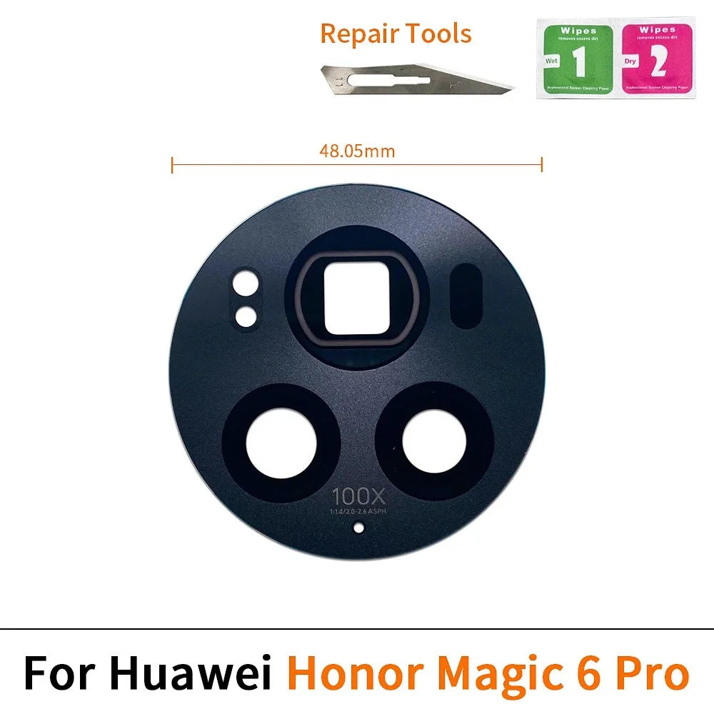 For Honor Magic6 Pro 5G Rear Camera Lens Cover Replacement Part (without Logo) - Black - 2