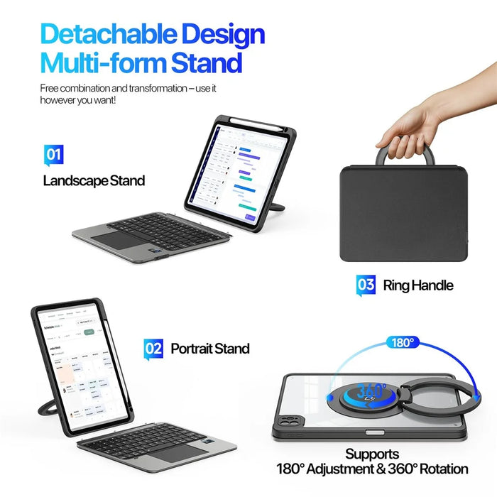DUX DUCIS VK Series For iPad Pro 11 (2025) / 11 (2024) Detachable Keyboard Case Kickstand Tablet Cover with Touchpad - 7
