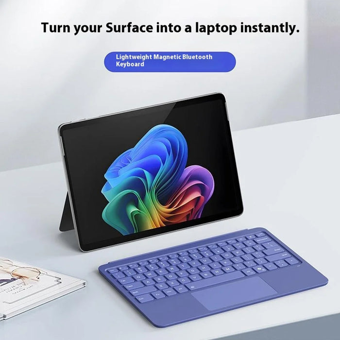 WP-12 For Microsoft Surface Pro 12 Inch Magnetic Wireless Bluetooth-compatible Keyboard with 7-Color Backlit - Sapphire - 5
