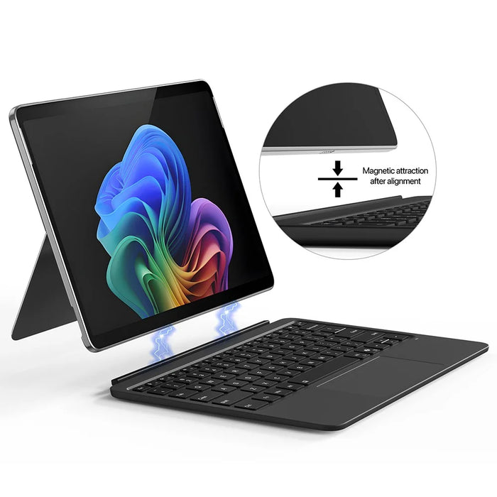 WP-12 For Microsoft Surface Pro 12 Inch Magnetic Wireless Bluetooth-compatible Keyboard with 7-Color Backlit - Sapphire - 7
