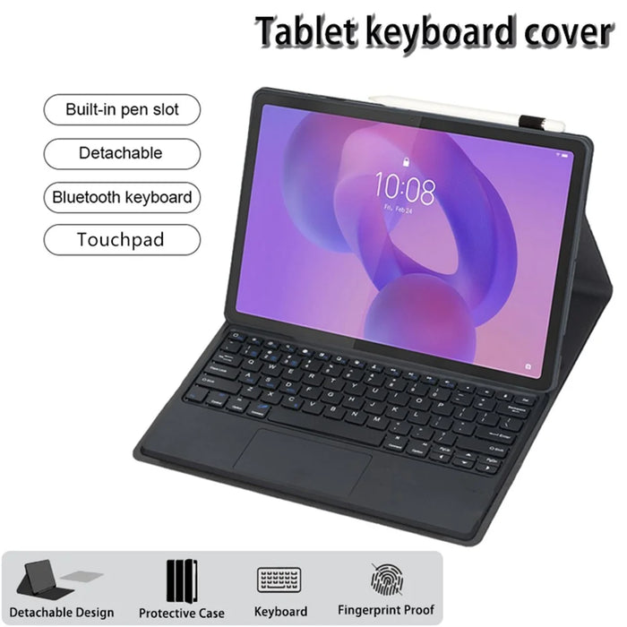 AM33-A For Lenovo Xiaoxin Pad 2025 Protective Case with Touchpad Keyboard Ultra Thin Detachable TPU Cover - Black - 3