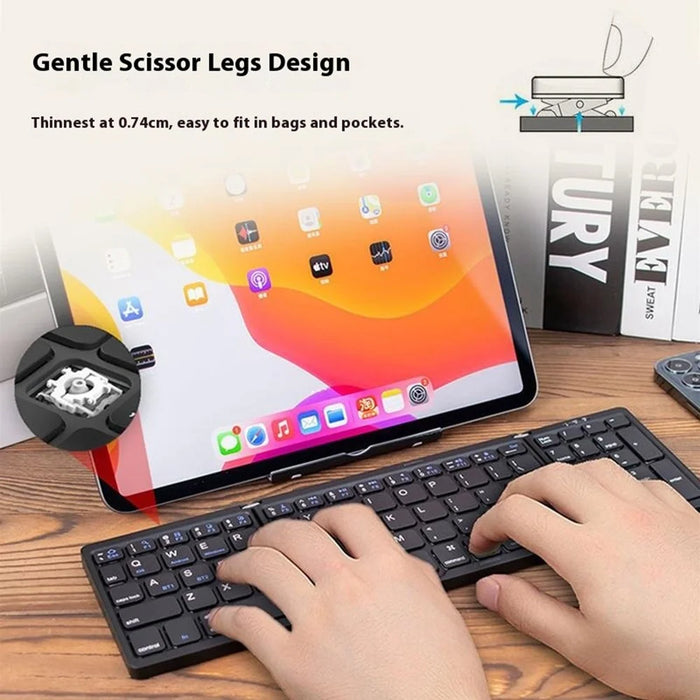 B089 Wireless Keyboard Mouse Set Foldable Mini Bluetooth-Compatible Keyboard for Tablet Laptop - 4